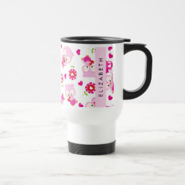 Patroon van uilen, schattige uilen, roze uilen, Jo Reisbeker