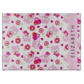 Patroon van uilen, schattige uilen, roze uilen, Jo Snijplank (Voorkant)