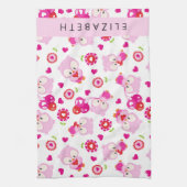 Patroon van uilen, schattige uilen, roze uilen, Jo Theedoek (Verticaal)