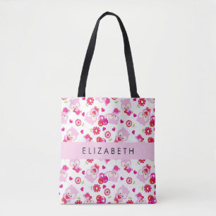 Patroon van uilen, schattige uilen, roze uilen, Jo Tote Bag
