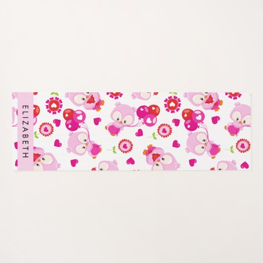 Patroon van uilen, schattige uilen, roze uilen, Jo Yogamat (Achterkant (horizontaal))