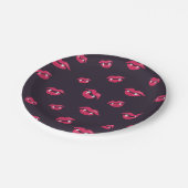 Patroon van vampierlips en -hoeken papieren bordje (Gekanteld)