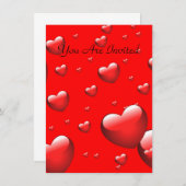 Patroon van veel drijvende harten. kaart (Voorkant / Achterkant)