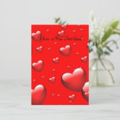 Patroon van veel drijvende harten. kaart (Staand voorkant)