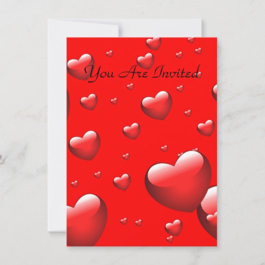 Patroon van veel drijvende harten. kaart (Voorkant)