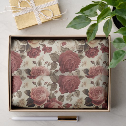  patroon van Victoriaans Rozen Tissuepapier (Geschenk)