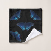 Patroon van vijf blauwe vlinders bad handdoek (Wasdoekje)
