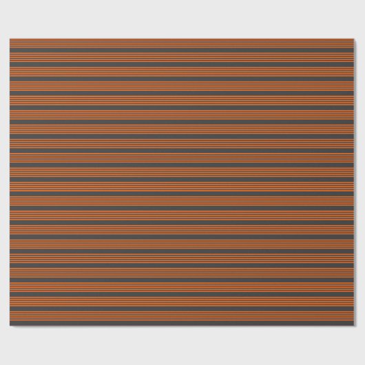 patroon van vijf strepen Oranje en houtskool Cadeaupapier (Vlak)