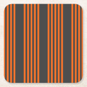 patroon van vijf strepen Oranje en houtskool Kartonnen Onderzetters (Voorkant)