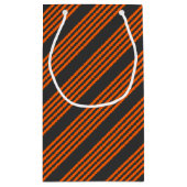 patroon van vijf strepen Oranje en houtskool Klein Cadeauzakje (Achterkant)