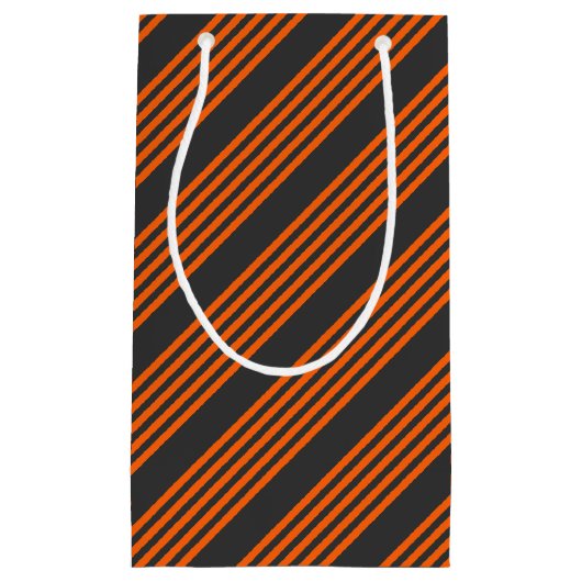 patroon van vijf strepen Oranje en houtskool Klein Cadeauzakje (Voorkant)