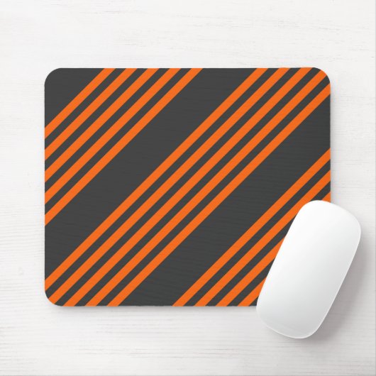 patroon van vijf strepen Oranje en houtskool Muismat (Met muis)