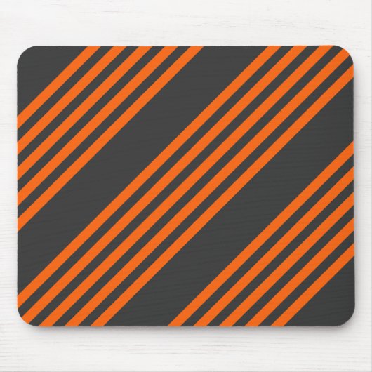 patroon van vijf strepen Oranje en houtskool Muismat (Voorkant)