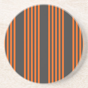 patroon van vijf strepen Oranje en houtskool Zandsteen Onderzetter