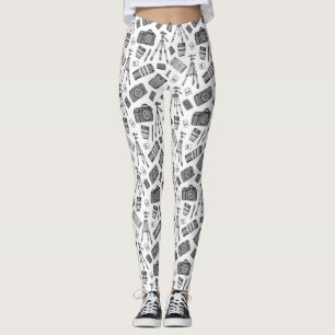 Patroon van vintage fotografische apparatuur leggings