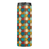 Patroon van vintage legpuzzelstukken thermosbeker (Achterkant)