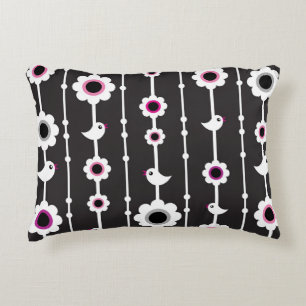 patroon van vogel en bloemen accent kussen