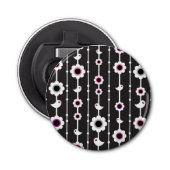 patroon van vogel en bloemen button flesopener (Voorkant)