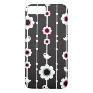 patroon van vogel en bloemen Case-Mate iPhone case
