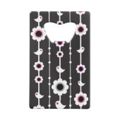 patroon van vogel en bloemen creditkaart flessenopener (Achterkant)