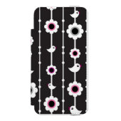 patroon van vogel en bloemen incipio iPhone portemonnee hoesje (Voorkant Agenda)