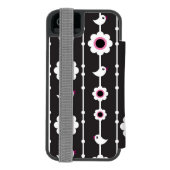 patroon van vogel en bloemen incipio iPhone portemonnee hoesje (Agenda Achterkant)