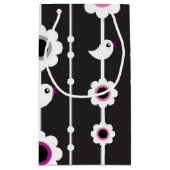 patroon van vogel en bloemen klein cadeauzakje (Achterkant)