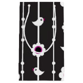 patroon van vogel en bloemen klein cadeauzakje (Voorkant)