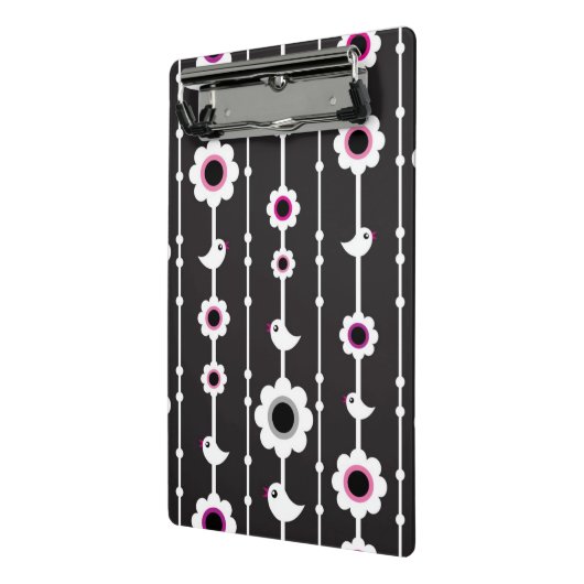 patroon van vogel en bloemen mini klembord (Angled2)