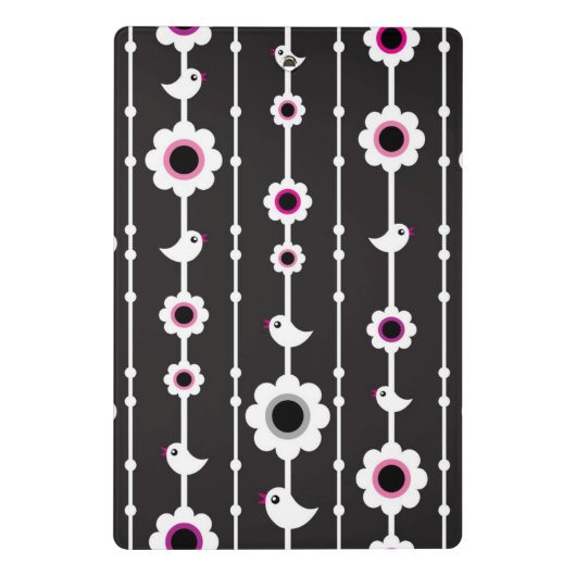 patroon van vogel en bloemen mini klembord (Achterkant)