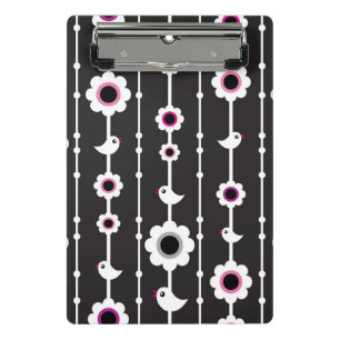 patroon van vogel en bloemen mini klembord