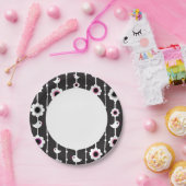 patroon van vogel en bloemen papieren bordje (Feest)