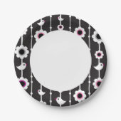 patroon van vogel en bloemen papieren bordje (Voorkant)