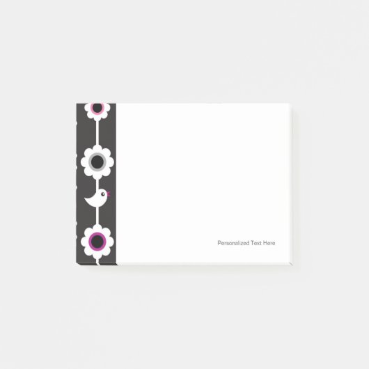 patroon van vogel en bloemen post-it® notes (Voorkant)