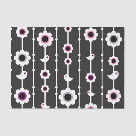 patroon van vogel en bloemen tissuepapier (Voorkant)