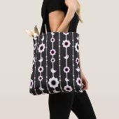 patroon van vogel en bloemen tote bag (Dichtbij)