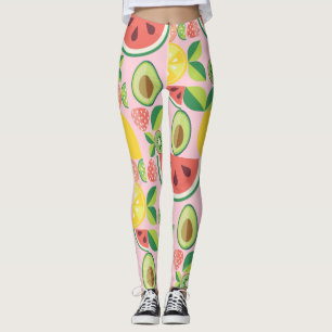 patroon van vruchten en bladeren leggings