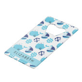 Patroon van walvissen, blauwe walvissen, Jouw naam Creditkaart Flessenopener (Achterkant Gekanteld)