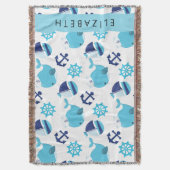 Patroon van walvissen, blauwe walvissen, Jouw naam Deken (Voorkant Verticaal)