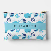 Patroon van walvissen, blauwe walvissen, Jouw naam Etui (Achterkant)