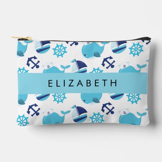 Patroon van walvissen, blauwe walvissen, Jouw naam Etui (Voorkant)