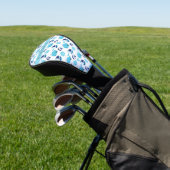 Patroon van walvissen, blauwe walvissen, Jouw naam Golfheadcover (Insitu)