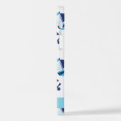 Patroon van walvissen, blauwe walvissen, Jouw naam iPhone Hoesje (Linkerkant)