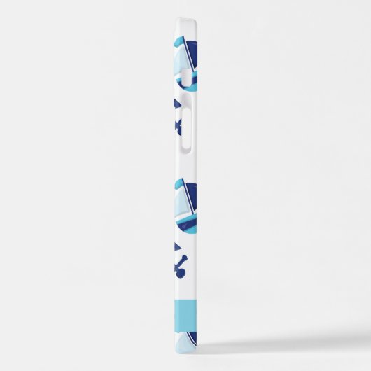 Patroon van walvissen, blauwe walvissen, Jouw naam iPhone Hoesje (Linkerkant)