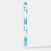 Patroon van walvissen, blauwe walvissen, Jouw naam iPhone Hoesje (Rechterkant)