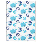 Patroon van walvissen, blauwe walvissen, Jouw naam Klembord (Achterkant)