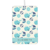 Patroon van walvissen, blauwe walvissen, Jouw naam Luchtverfrisser (Voorkant)