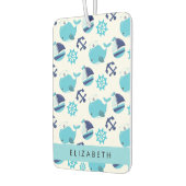 Patroon van walvissen, blauwe walvissen, Jouw naam Luchtverfrisser (Links)