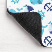 Patroon van walvissen, blauwe walvissen, Jouw naam Muismat (Hoek)