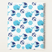Patroon van walvissen, blauwe walvissen, Jouw naam Planner (Achterkant)